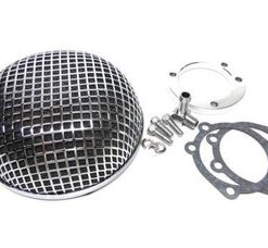 V-Twin Round Mesh Air Cleaner - Chrome Fits Harley CV Type Carburetor