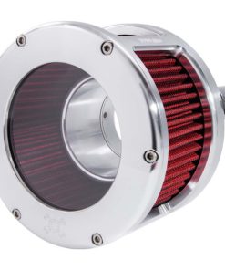Feuling - Raw/Red BA Race Series Air Cleaner Kit W/ Clear Cover fits '17 & Up Touring and '18 & Up M8 Softail Models