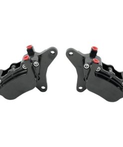 GMA - Smooth Black Front 4-Piston Millenium Series Dual-Disc M-Caliper Kit fits '84-'99 HD Models (Exc. Springers)