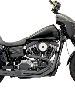 Bassani - Road Rage 2-into-1 Exhaust Systems Black, Short, Upswept - Fits '06-'16 FXD/FXDWG With Forward or Mid Controls