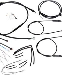 Burly Brand - 16" Handlebar Cable/ Brake Line Extension Kit - fits '12-'16 FXD Single Disc (Non-ABS)