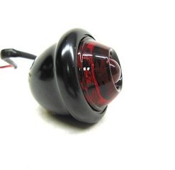 V-Twin Round LED Tail Light - Black w/ Red Lens