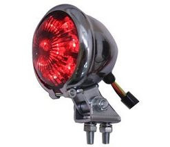 V-Twin LED Tail Light - Chrome w/ Red Lens