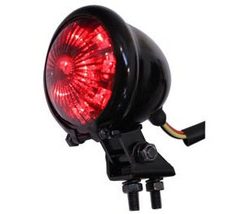 V-Twin LED Tail Light - Black w/ Red Lens