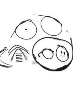 Burly Brand - 14" Black Handlebar Cable/Brake Line Install Kit fits Single Disc '12-'17 FXDWG (w/ ABS)