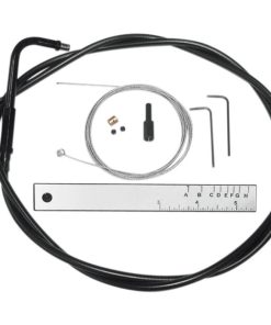 Magnum BYO Build Your Own Harley Throttle Cable Kit fits '96 & Up Models - Black Vinyl/ Black Chrome Fittings