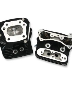 S&S Cycle - 76cc High Compression Performance Cylinder Heads fits '84-'99 Evolution Big Twin Models - Black Powdercoat