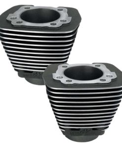 S&S Cycle - Black Powdercoat Evolution-Style Aluminum Cylinders W/ Machined Fin Edges fits '84-'99 Evolution Big Twin Engines