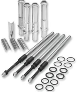 S&S Quickee Pushrod Kit w/ Chrome Covers for Harley Twin Cam 1999-2017
