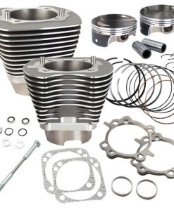 S&S Cycle - Stone Gray Powdercoat 124" Big Bore Kit fits '07-'17 Twin Cam Engines (4.125" Bore, 4⅝" Stroke, 11.4:1 Comp. W/ Stock Heads)