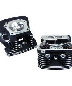 S&S Cycle - Wrinkle Black Powdercoat 89cc Super Stock™ Cylinder Heads fits '06-'17 Twin Cam Models (Exc. Twin Cooled Motors)