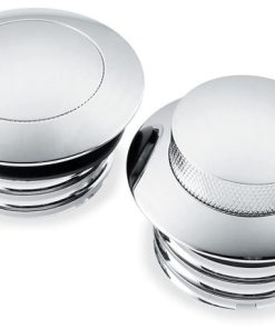 Biker's Choice - Pop Up Chrome Gas Cap Set - fits '82-'17 XL, FLH '84-'17 FXST, FLST, '91-'17 FXD