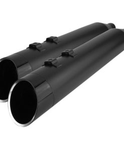 Khrome Werks - 4-1/2" HP-Plus® Slip-On Mufflers W/ Black Edge Billet Tip End Caps fits '95-'16 Touring Models - Black