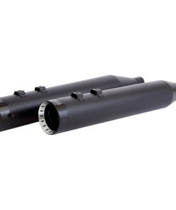 Khrome Werks - HP-Plus 4.5" Slip-On Mufflers W/ Black Turbine Tip Billet End Caps fits '17-'22 Harley Touring Models - Black