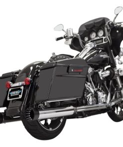 Bassani - 4" DNT® Straight Can Mufflers W/ Acoustically Tuned Baffle fits '95-'16 Touring Models - Chrome W/ Black Outer/Black Inner End Caps