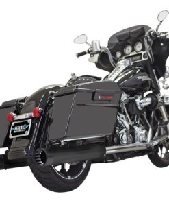 Bassani - 4" DNT® Straight Can Mufflers W/ Acoustically Tuned Baffle fits '95-'16 Touring Models - Black W/ Black End Caps