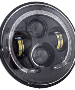 Letric Lighting Co. - Black 7" Premium LED Headlight W/ Full-Halo for '14 & Up Indian Models (Exc. Scout and FTR Models)