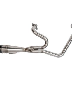 Sawicki - Shorty Brushed Stainless Steel Exhaust W/ Black End Caps fits '20 & Up Indian Challenger Models
