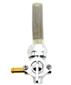 V-Twin - Chrome Petcock W/ Nut and 90° Left Outlet fits '75-'94 Big Twin & '75-'95 Sportster Models