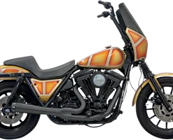 Bassani - Road Rage 2-into-1 Exhaust Systems Black, Short - Fits '84-'94, '99-'00 FXR