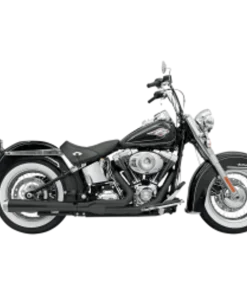 Bassani - Road Rage 2-into-1 Exhaust Systems Black, Long - Fits '86-'17 FXS, FXST,FLS,FLST