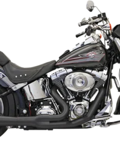 Bassani - Road Rage 2-into-1 Exhaust Systems Black, Short - Fits '86-'17 FXS, FXST,FLS,FLST