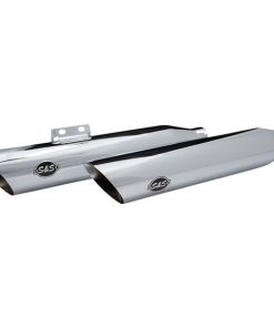 S&S Cycle - 50 State Slash-Cut Slip-On Mufflers fits '18-'22 Harley M8 Softail Models - Chrome