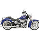 Bassani - Power Curve True-Dual Slip-On Mufflers (PR.) for Crossover Header Pipes fits '88-'17 Softail Models (Exc. '95 FLSTC Models) - 3" Slant-Cut W/ Standard 2" Baffles