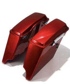 5" Stretched Extended Saddlebags Red Hard Saddle Bags For Harley Road King 93-13